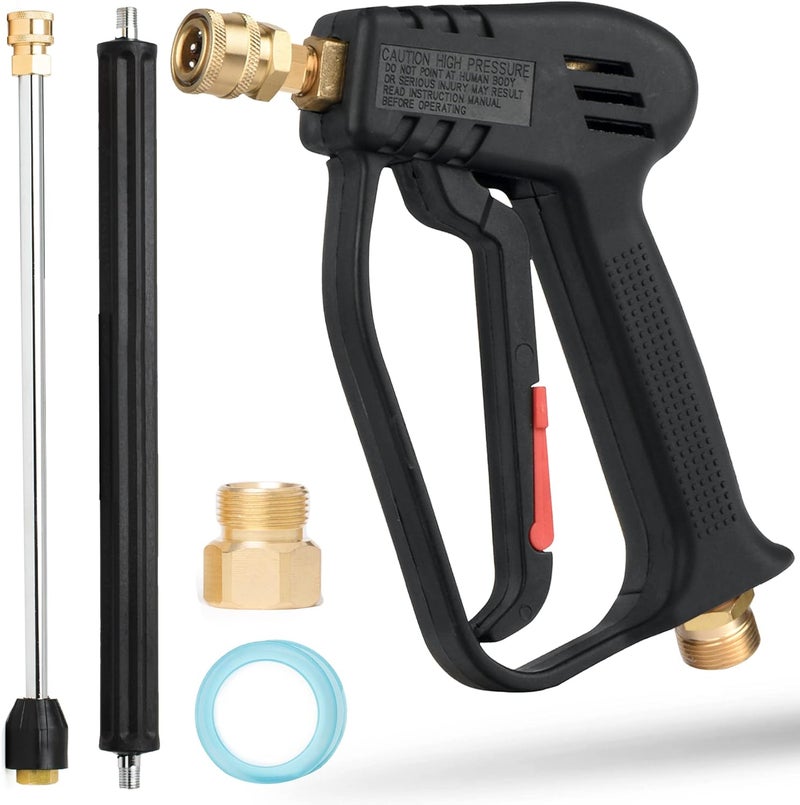 McKillans ® Pressure Washer Gun Replacement M22 Inlet with Extension with 1/4” Quick Connector Coupler - Image 1